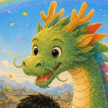 Cai Cai the Rainbow Dragon